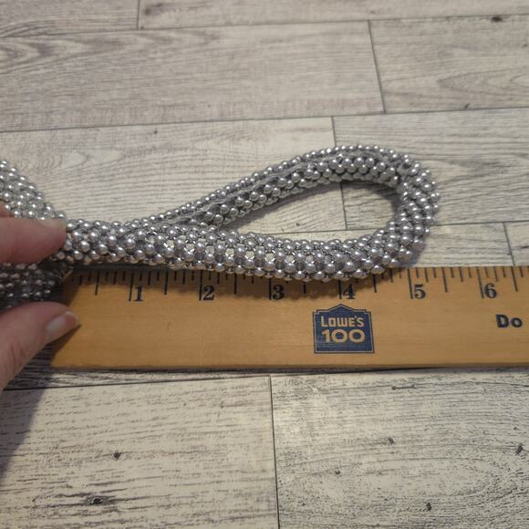 Jessica McClintock Staci Metal Silver Snap Puch Evening Wristlet Bag - Picture 10 of 10